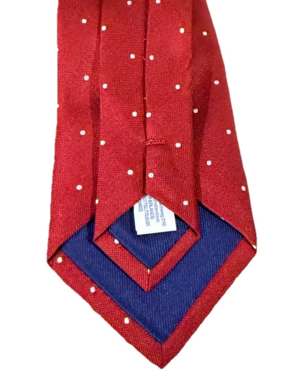 Suitsupply 100% Mulberry Silk Tie Brick Red Pin Dot Extra Long 61" - Picture 4 of 7